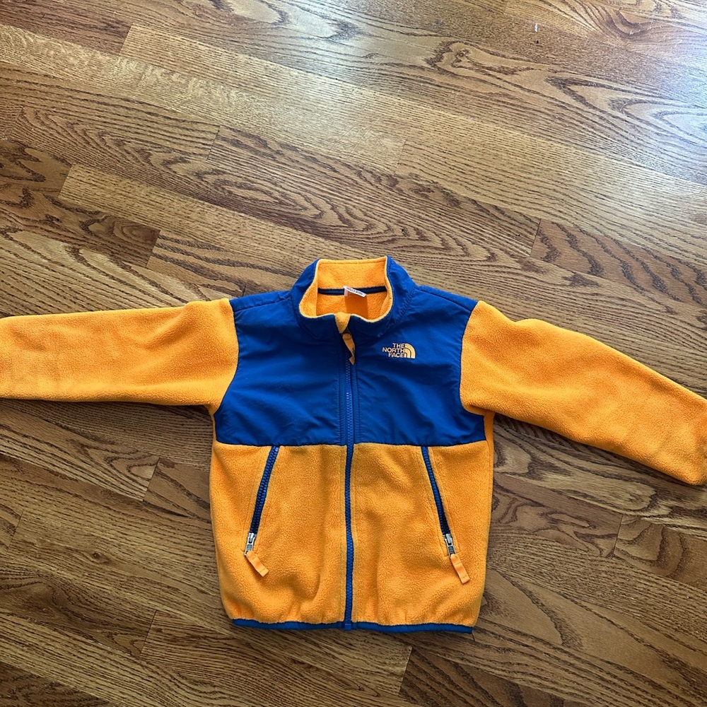 The North Face Blue and Yellow Fleece Denali Jacket